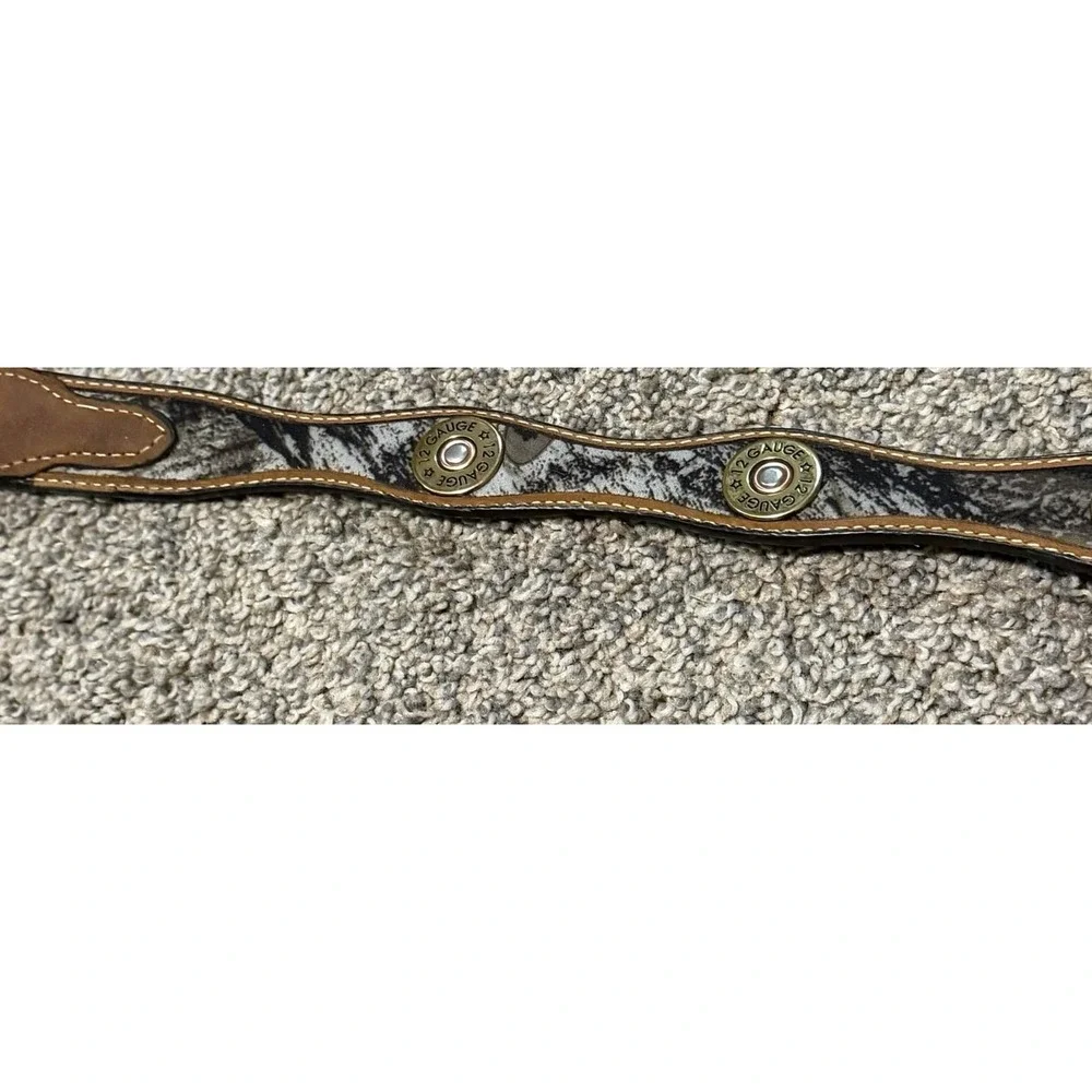 Nocona Realtree Camo Leather Belt Shotgun Shell Concho Size 26 Western youth